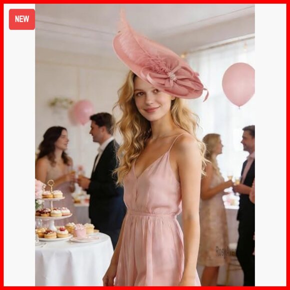 Elegant Fascinator Hat with Flower Feathers Headband for Wedding Derby Tea Party main image 4